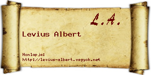 Levius Albert névjegykártya